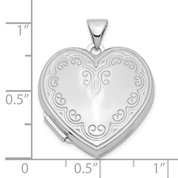Sterling Silver 21mm Ornate Heart Locket - Picture 5 of 6